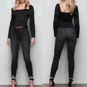 𝅺GOOD American Good Legs Crop Jeans Black083 Size 2/26